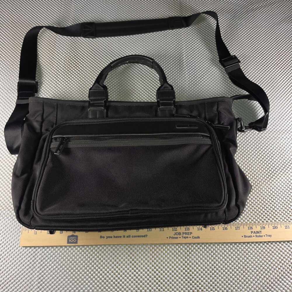 Zero Halliburton Black Nylon Laptop Briefcase Business Shoulder Bag Messenger
